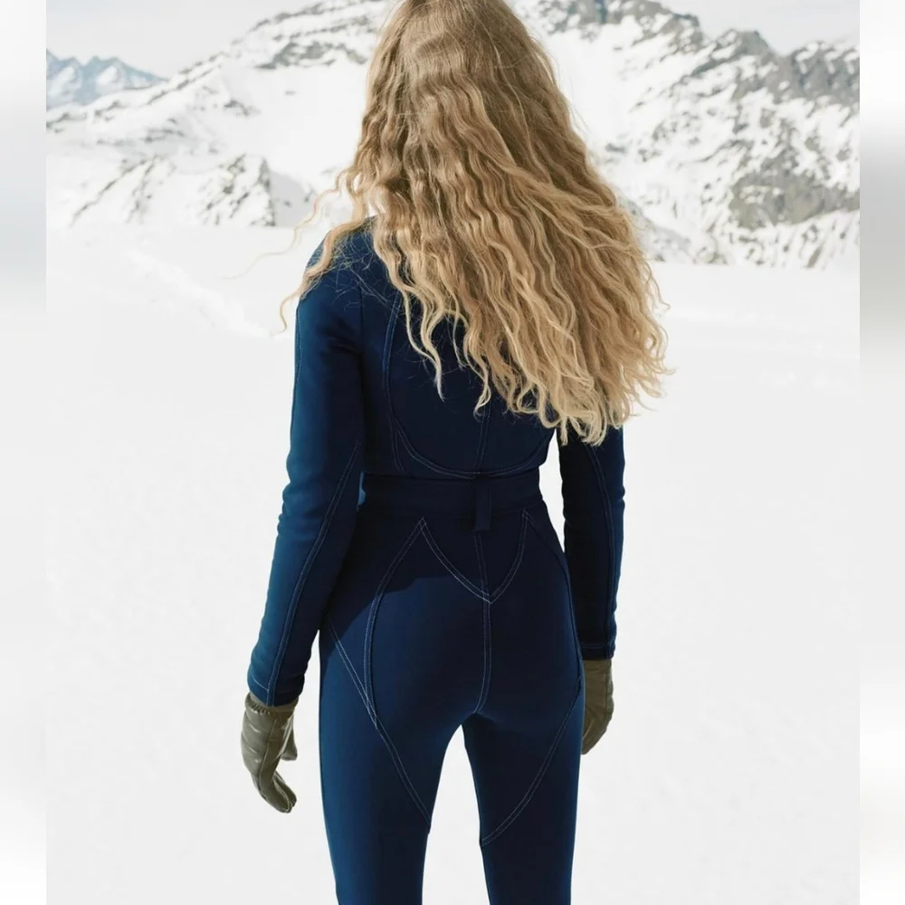 Chic Blue Belted Jumpsuit - Picture 2 of 16